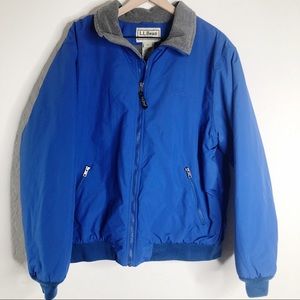 L.L. Bean Men's Warm Up Jacket Fleece Lined Blue